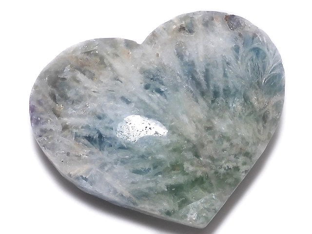 [Video][One of a kind] Angel Feather Fluorite Heart 1pc NO.38