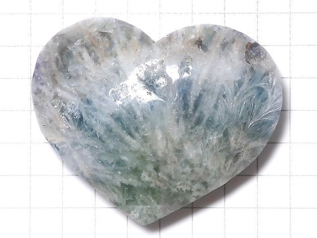 [Video][One of a kind] Angel Feather Fluorite Heart 1pc NO.38