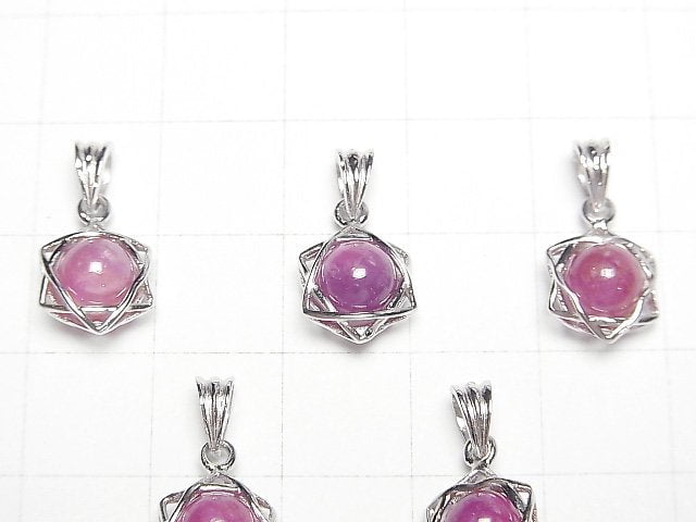 [Video] Ruby AA++ 6mm Ball Star Pendant Silver925 1pc