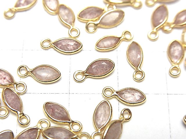 [Video]High Quality Pink Epidote AA++ Bezel Setting Pear shape Faceted 7x4mm 18KGP 5pcs