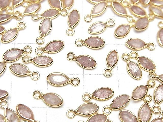 [Video]High Quality Pink Epidote AA++ Bezel Setting Marquise Faceted 7x4mm 18KGP 5pcs