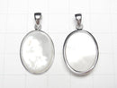 [Video] High Quality White Shell AAA Oval Pendant 20x16mm Silver925 1pc