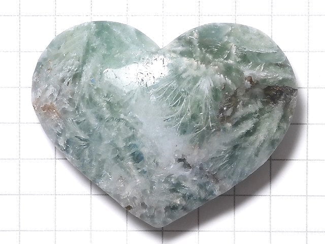 [Video][One of a kind] Angel Feather Fluorite Heart 1pc NO.40