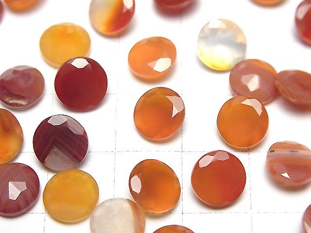 [Video] Mixed Carnelian Loose stone Round Faceted 8x8mm 5pcs