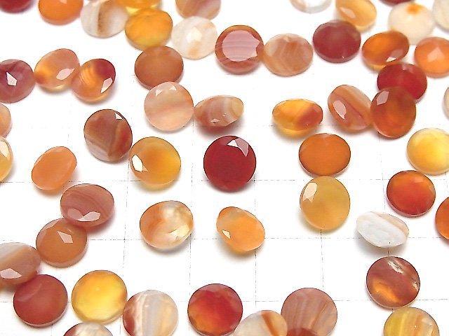 [Video] Mixed Carnelian Loose stone Round Faceted 8x8mm 5pcs