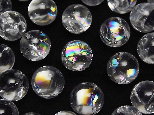 [Video] Iris Quartz (Rainbow Quartz) AAA- Sphere, Round 10mm 3pcs