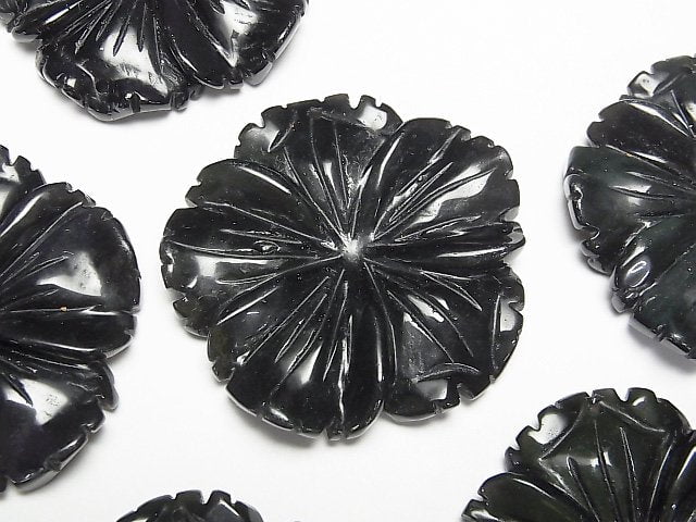 [Video] Black Obsidian AAA Flower 40mm 1pc