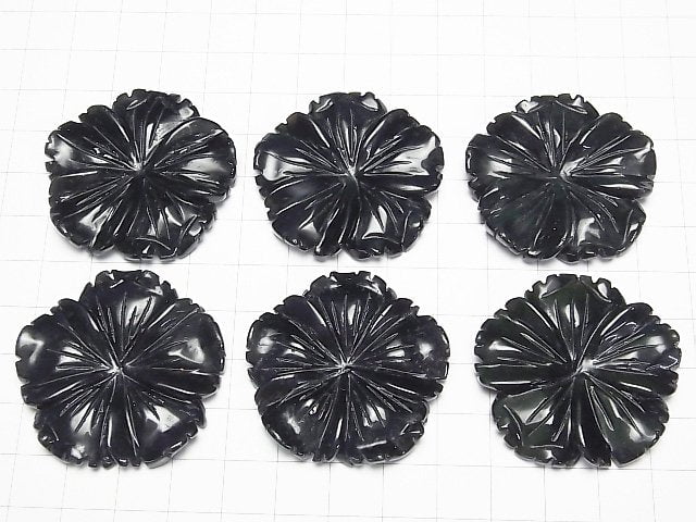 [Video] Black Obsidian AAA Flower 40mm 1pc