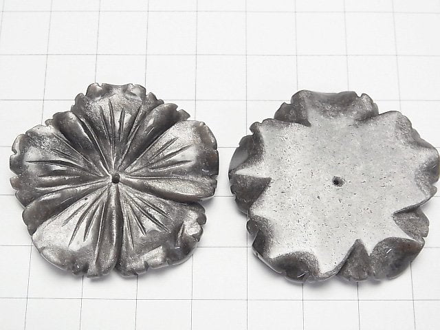 [Video] Silver Obsidian AAA Flower 40mm Center Hole 1pc