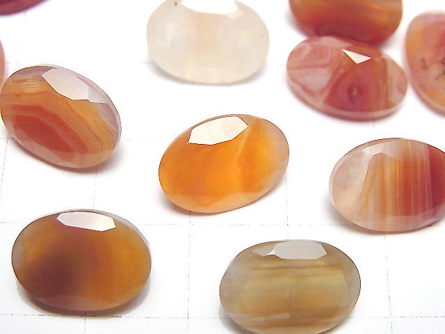 [Video] Mixed Carnelian Loose stone Oval Faceted 14x10mm 3pcs