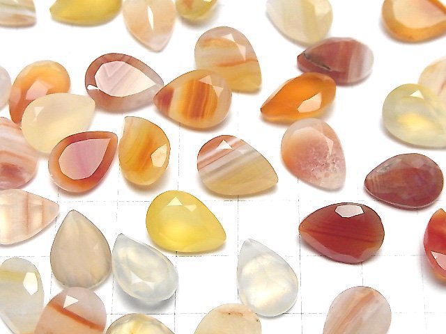 [Video] Mixed Carnelian Loose stone Pear shape Faceted 14x10mm 3pcs