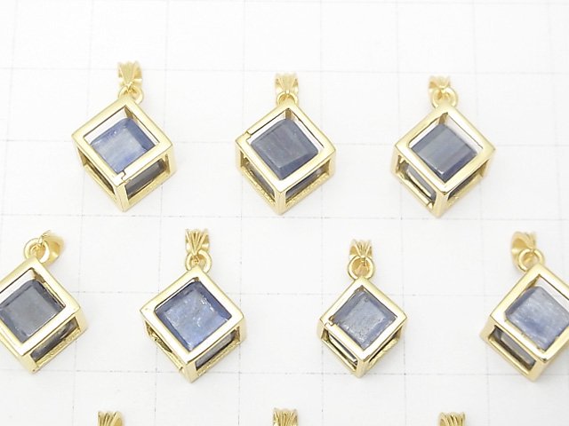 [Video] Kyanite AA++ Dice Pendant 18KGP 1pc