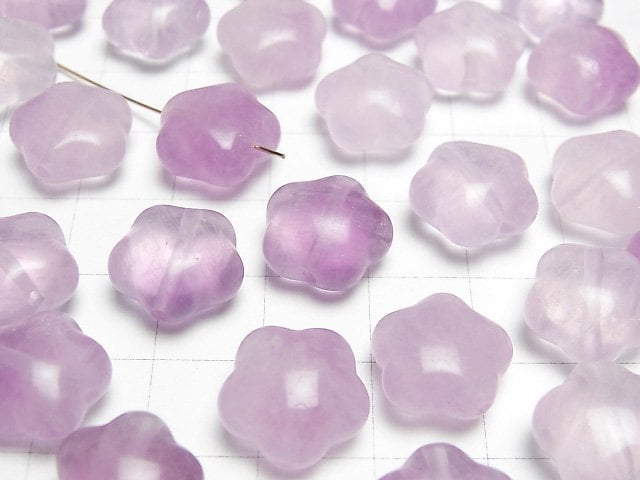 [Video] Purple Fluorite AA++ Flower Motif 13mm [Drilled Hole] 5pcs