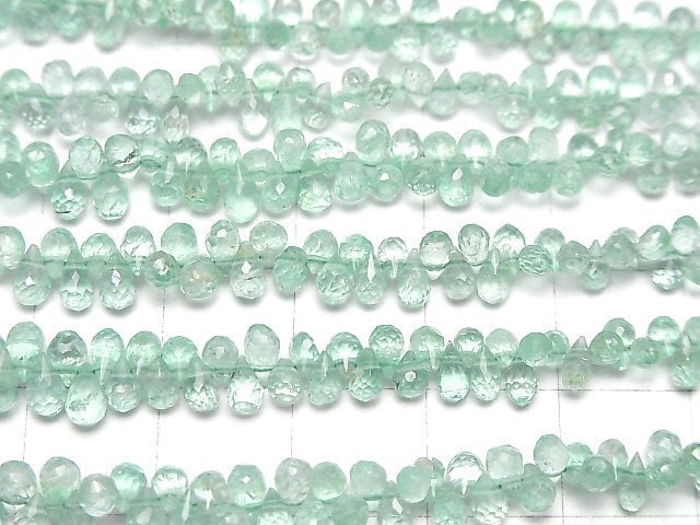 [Video]High Quality Emerald AAA Drop Faceted Briolette half or 1strand beads (aprx.15inch/38cm)