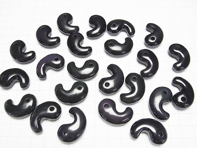 [Video] Rainbow Obsidian AAA Comma Shaped Bead 30x20mm 1pc