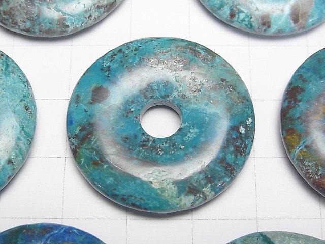 [Video] Chrysocolla AAA- Coin (Donut) 30x30mm 1pc