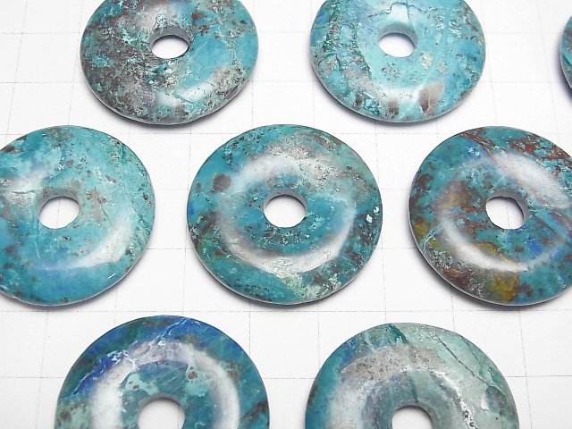 [Video] Chrysocolla AAA- Coin (Donut) 30x30mm 1pc