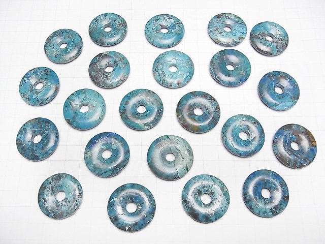 [Video] Chrysocolla AAA- Coin (Donut) 30x30mm 1pc