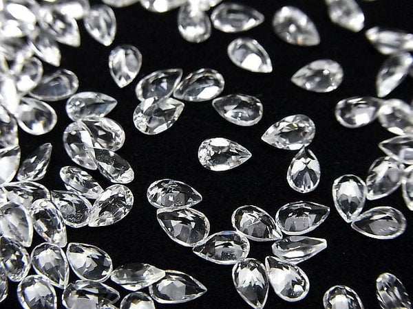 [Video]High Quality White Topaz AAA Loose stone Pear shape Faceted 5x3mm 10pcs