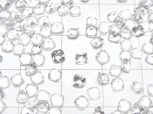 [Video]High Quality White Topaz AAA Loose stone Square Faceted 3x3mm 20pcs