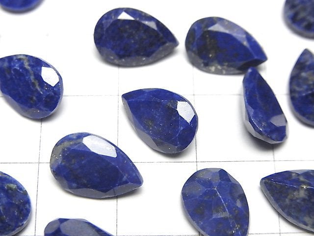 [Video]Lapislazuli AA++ Loose stone Pear shape Faceted 12x8mm 3pcs