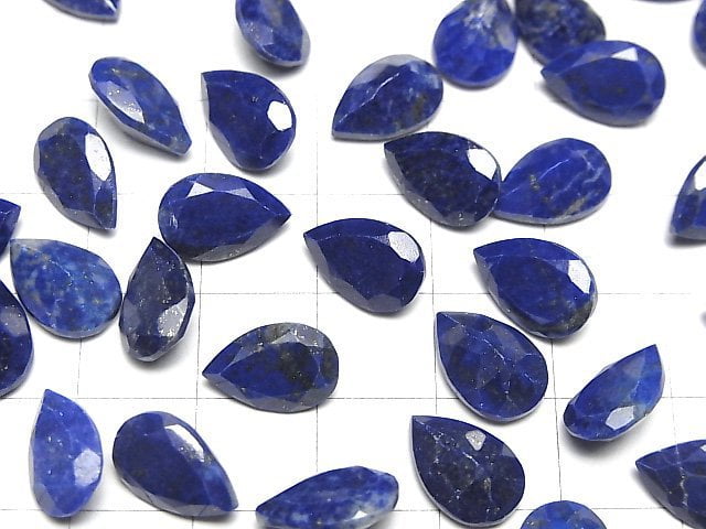 [Video]Lapislazuli AA++ Loose stone Pear shape Faceted 12x8mm 3pcs