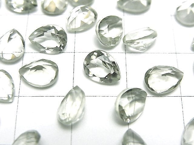 [Video]High Quality Green Amethyst AAA Loose stone Pear shape Faceted 8x6mm 5pcs