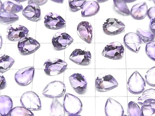 [Video]High Quality Amethyst AAA Loose stone Pear shape Faceted 8x6mm 5pcs