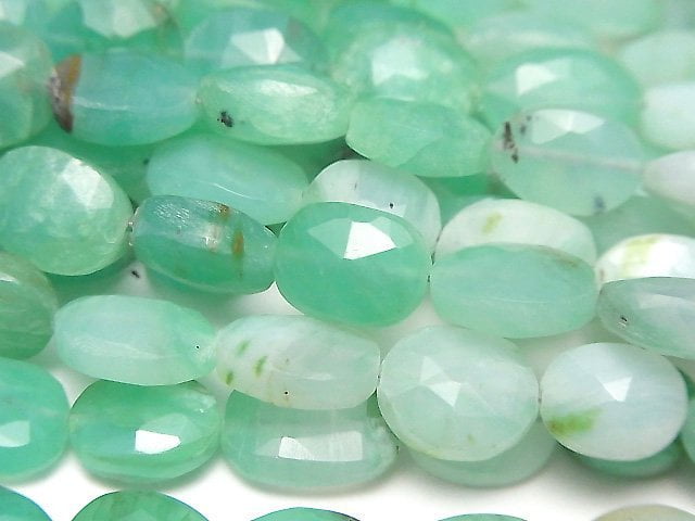 [Video] Peruvian Blue Opal AA++ Faceted Oval half or 1strand beads (aprx.7inch/18cm)