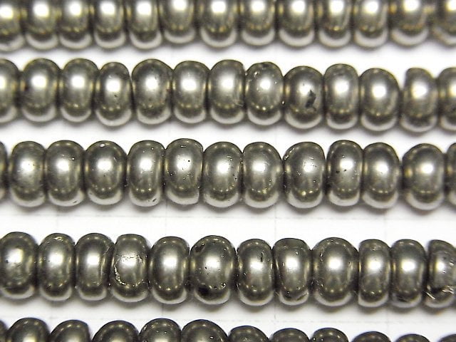 [Video]Pyrite Roundel 6x6x3mm half or 1strand beads (aprx.15inch/38cm)