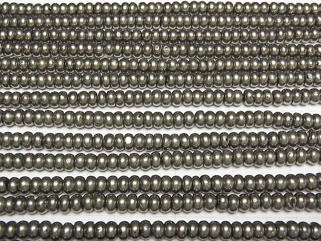 [Video]Pyrite Roundel 6x6x3mm half or 1strand beads (aprx.15inch/38cm)