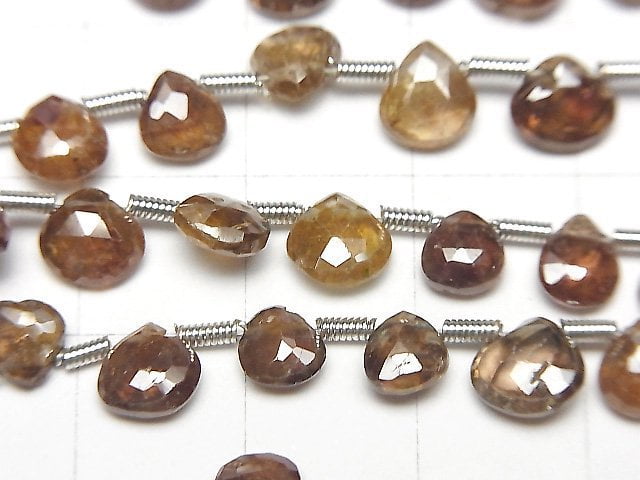 [Video]High Quality Brown Zircon AA++ Chestnut Faceted Briolette 1strand beads (aprx.7inch/18cm)