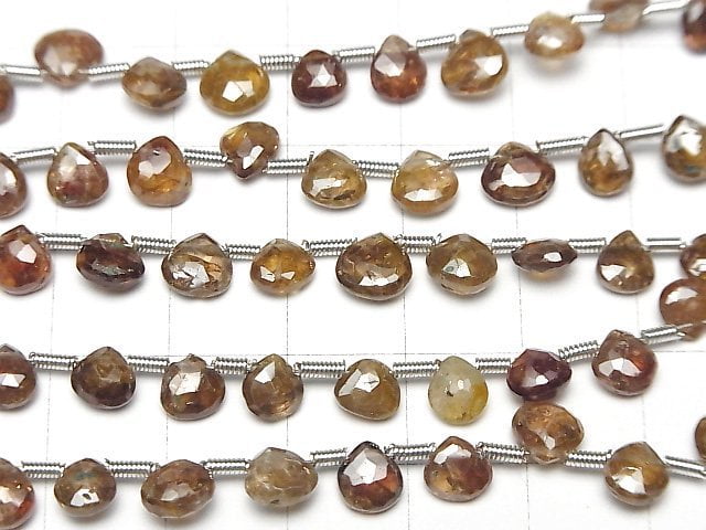 [Video]High Quality Brown Zircon AA++ Chestnut Faceted Briolette 1strand beads (aprx.7inch/18cm)