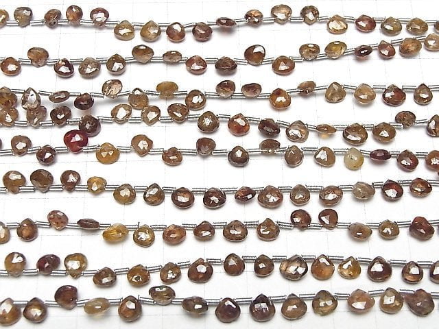 [Video]High Quality Brown Zircon AA++ Chestnut Faceted Briolette 1strand beads (aprx.7inch/18cm)