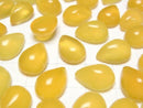 [Video] Yellow Chalcedony AAA Pear shape Cabochon 14x10mm 3pcs