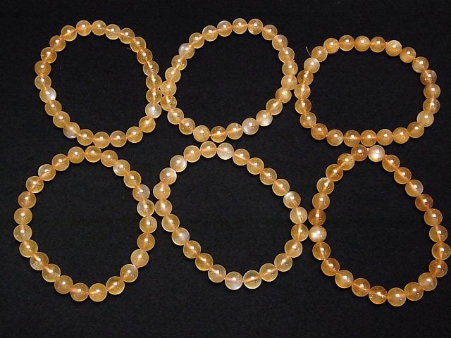 [Video] Plagioclase Moonstone AA++ Round 8mm Bracelet