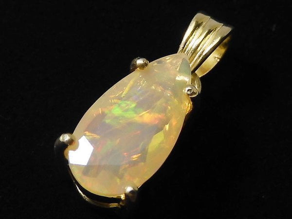 [Video][One of a kind] High Quality Opal AAA Faceted Pendant 18KGP NO.66