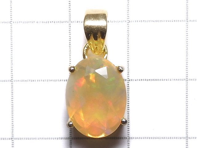 [Video][One of a kind] High Quality Opal AAA Faceted Pendant 18KGP NO.67