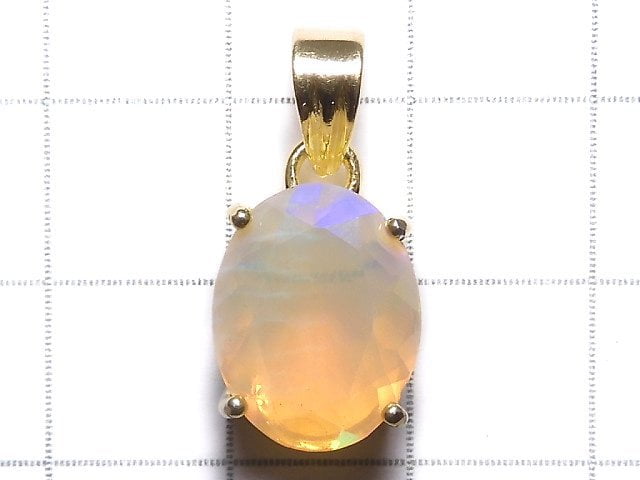 [Video][One of a kind] High Quality Opal AAA Faceted Pendant 18KGP NO.69