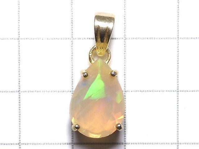 [Video][One of a kind] High Quality Opal AAA Faceted Pendant 18KGP NO.70