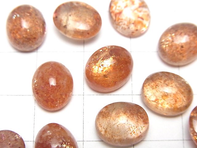 [Video]High Quality Sunstone AAA Oval Cabochon 11x9mm 2pcs