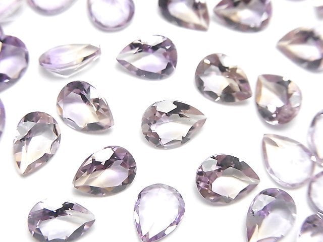 [Video]High Quality Amethyst x Citrine AAA Loose stone Pear shape Faceted 8x6mm 2pcs