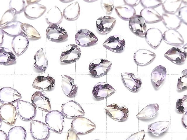 [Video]High Quality Amethyst x Citrine AAA Loose stone Pear shape Faceted 8x6mm 2pcs