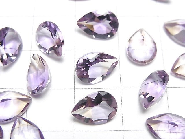 [Video]High Quality Amethyst x Citrine AAA Loose stone Pear shape Faceted 10x7mm 2pcs