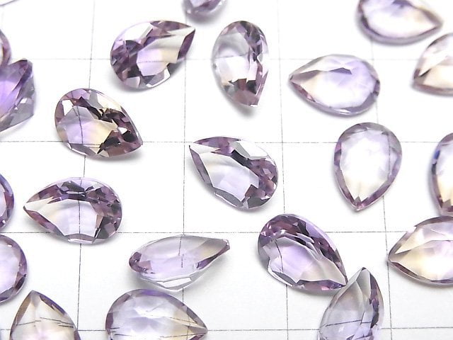 [Video]High Quality Amethyst x Citrine AAA Loose stone Pear shape Faceted 10x7mm 2pcs