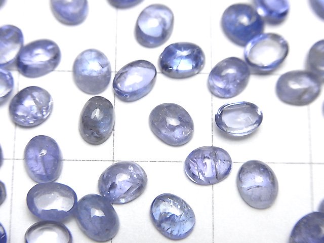 [Video]High Quality Tanzanite AA++ Oval Cabochon 5x4mm 5pcs