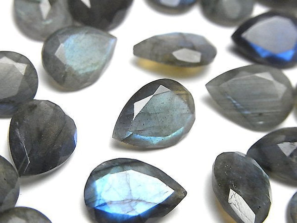 [Video]High Quality Labradorite AA++ Pear shape Faceted 14x10mm 2pcs