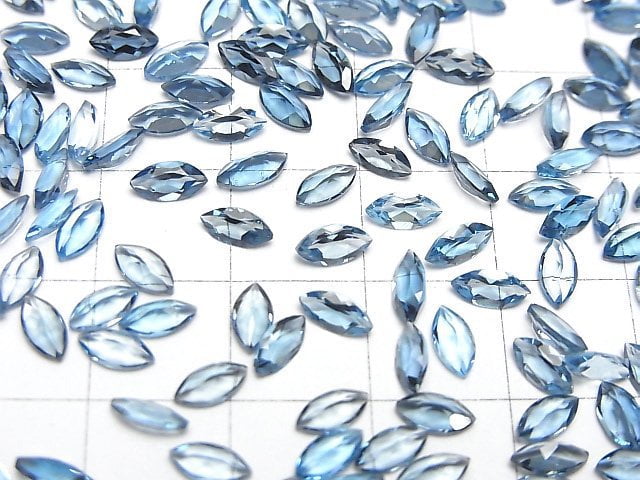 [Video]High Quality London Blue Topaz AAA Loose stone Marquise Faceted 6x3mm 5pcs