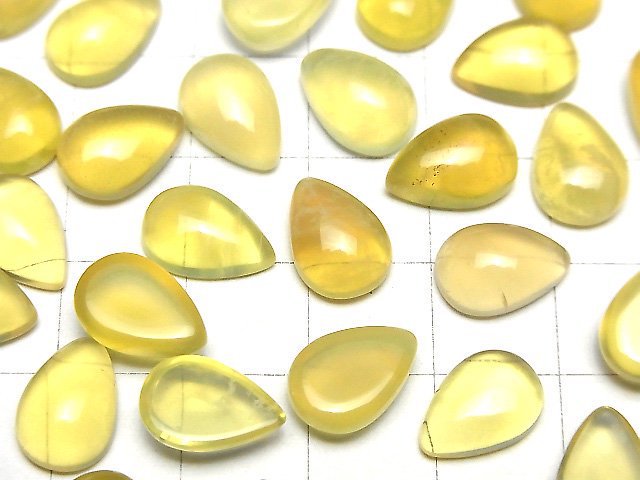 [Video] Yellow Opal AA++ Pear shape Cabochon 12x8mm 5pcs