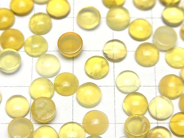 [Video] Yellow Opal AA++ Round Cabochon 6x6mm 10pcs